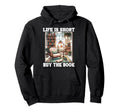 Life Is Short Buy Book Lover Book Shelf Hoodie - Aesthetic Graphic Unisex - T-Shirt, Sweatshirt, Hoodie
