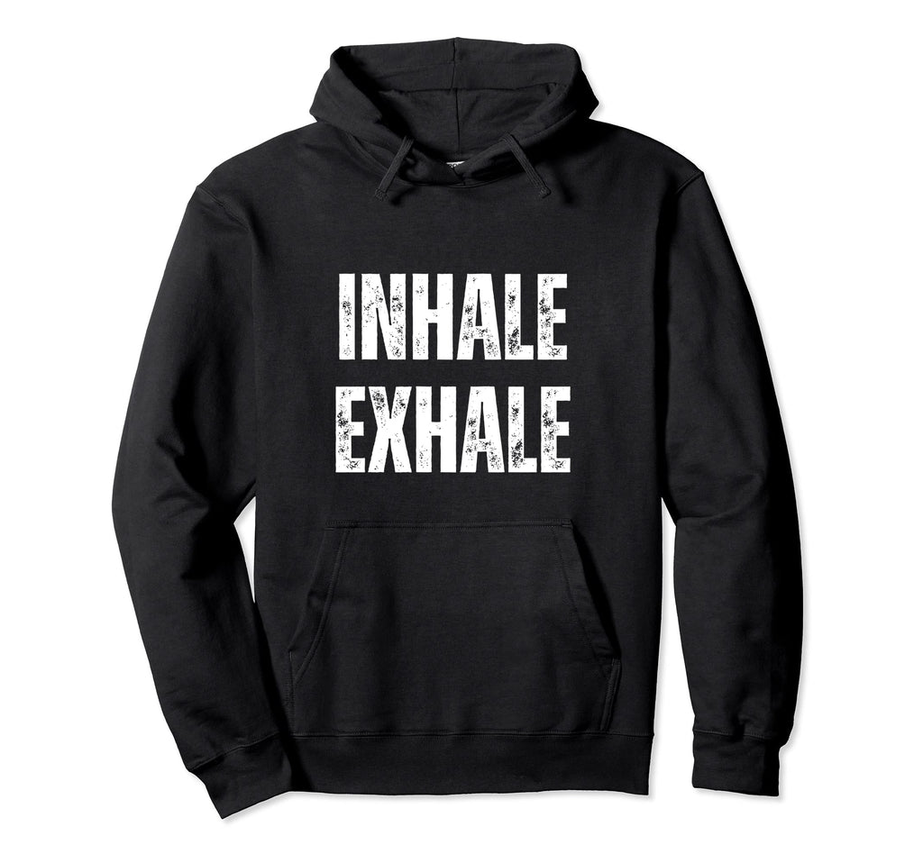 Inhale Exhale Breathwork White Hoodie - Trendy Graphic Unisex - T-Shirt, Sweatshirt, Hoodie