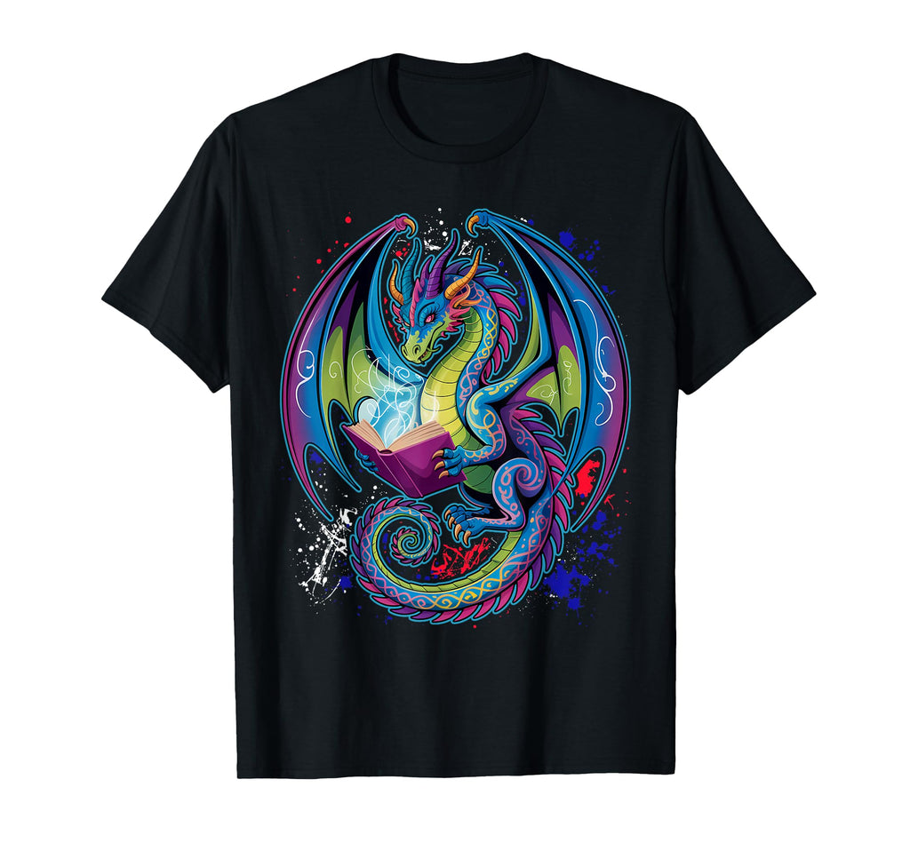 Book Dragon Reading Lover T-Shirt - Fun Novelty Design Unisex - T-Shirt, Sweatshirt, Hoodie