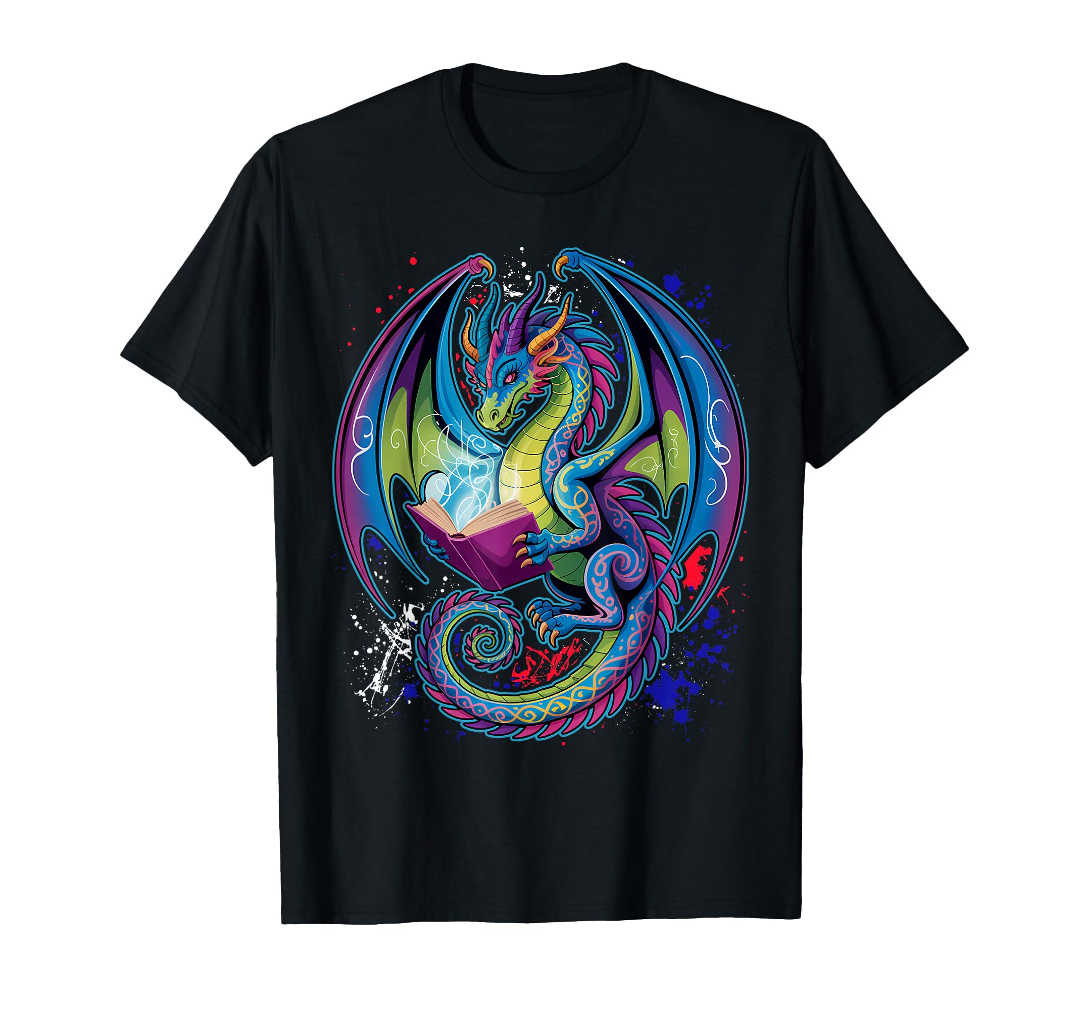 Book Dragon Reading Lover T-Shirt - Fun Novelty Design Unisex - T-Shirt, Sweatshirt, Hoodie