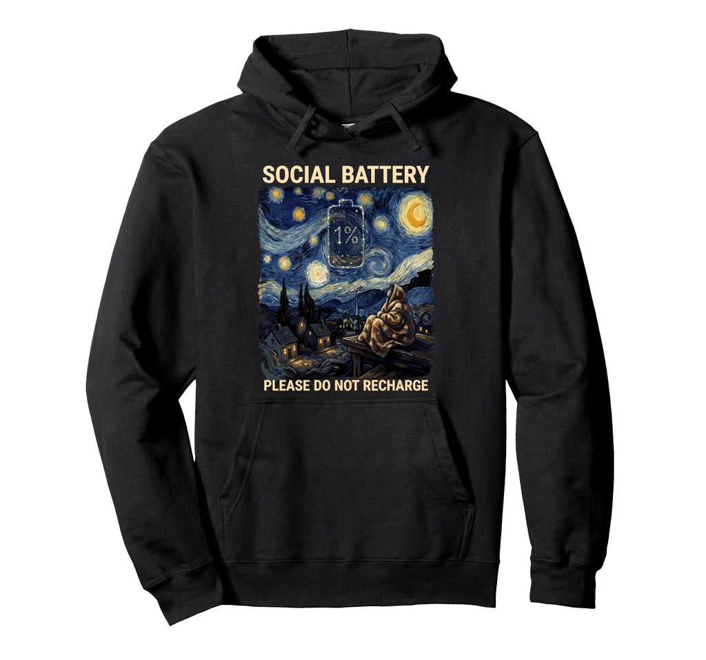 Van Gogh Anti Social Social Hoodie - Casual Everyday Wear for Adults - T-Shirt, Sweatshirt, Hoodie