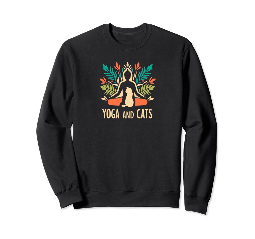 Zen Cat Meditation Mindfulness Yoga Sweatshirt - Trendy Graphic Men Women - T-Shirt, Sweatshirt, Hoodie