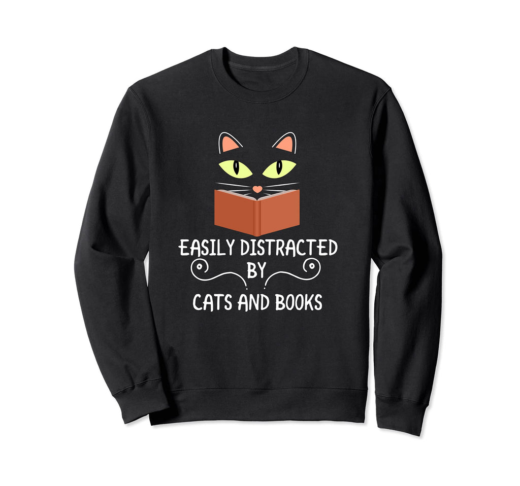 Kitty Face Easily Distracted Cat Sweatshirt - Unique Graphic Men Women - T-Shirt, Sweatshirt, Hoodie