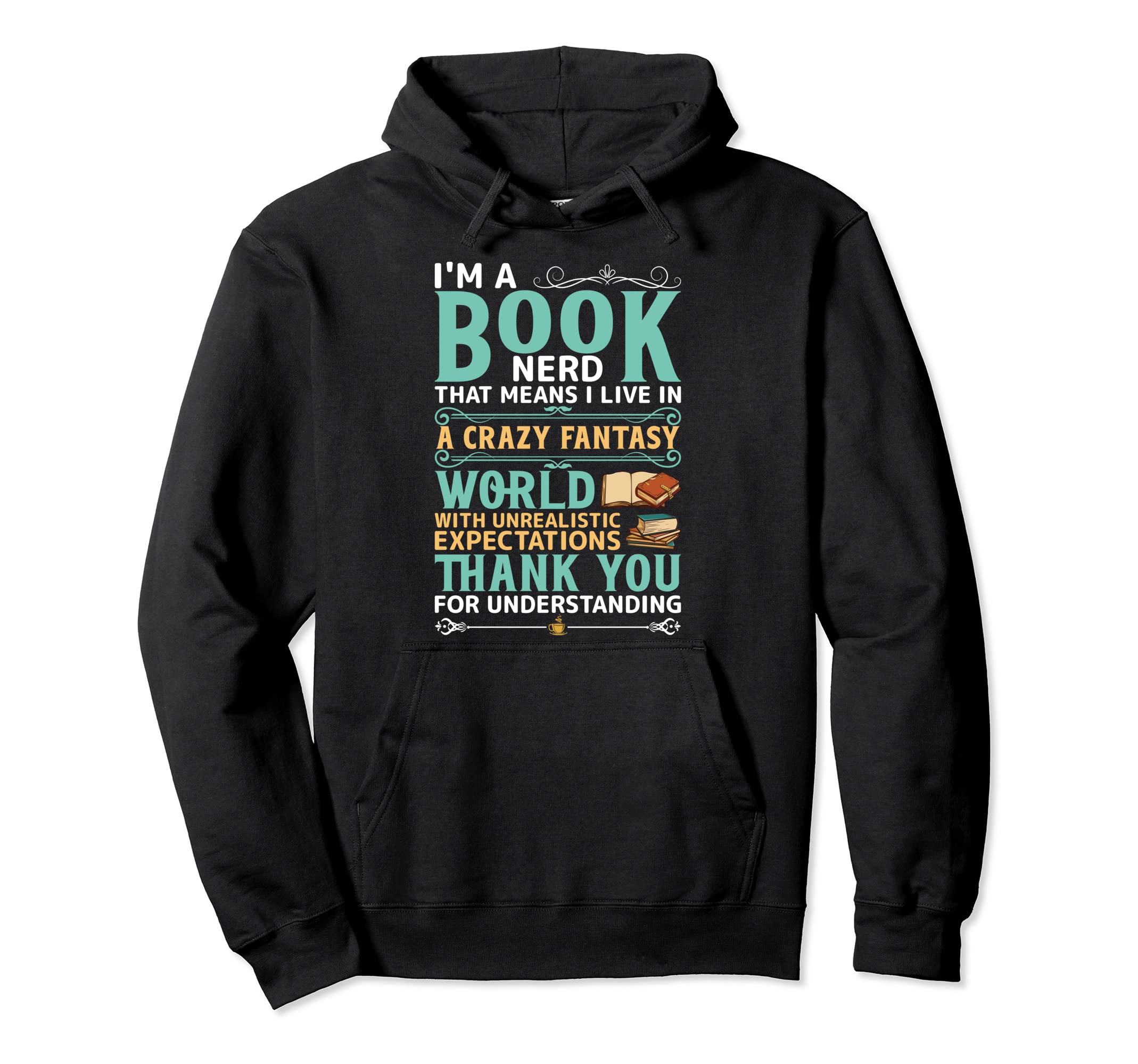 Im Book Nerd Bookworm Reading Books Hoodie - Minimalist Print Men Women - T-Shirt, Sweatshirt, Hoodie