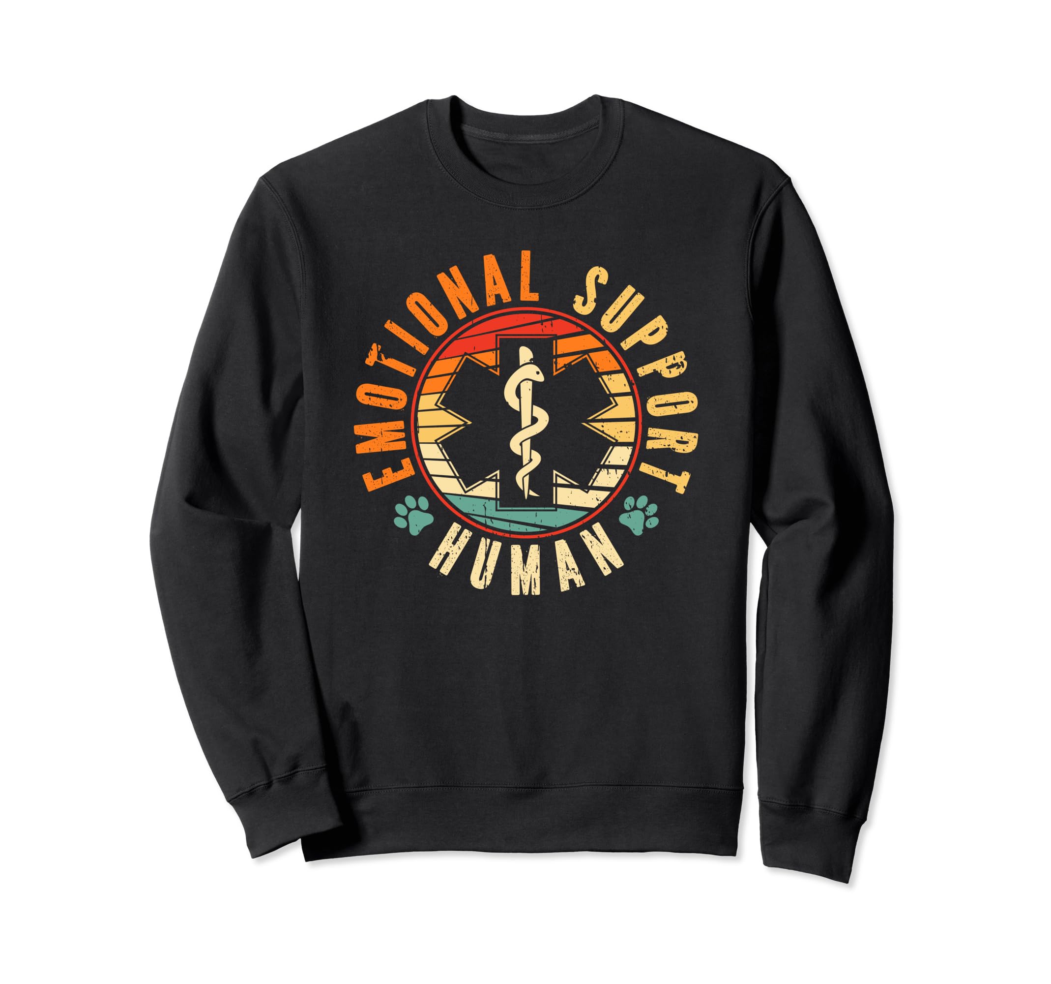Emotional Support Human Service Animal Sweatshirt - Unique Graphic Unisex - T-Shirt, Sweatshirt, Hoodie