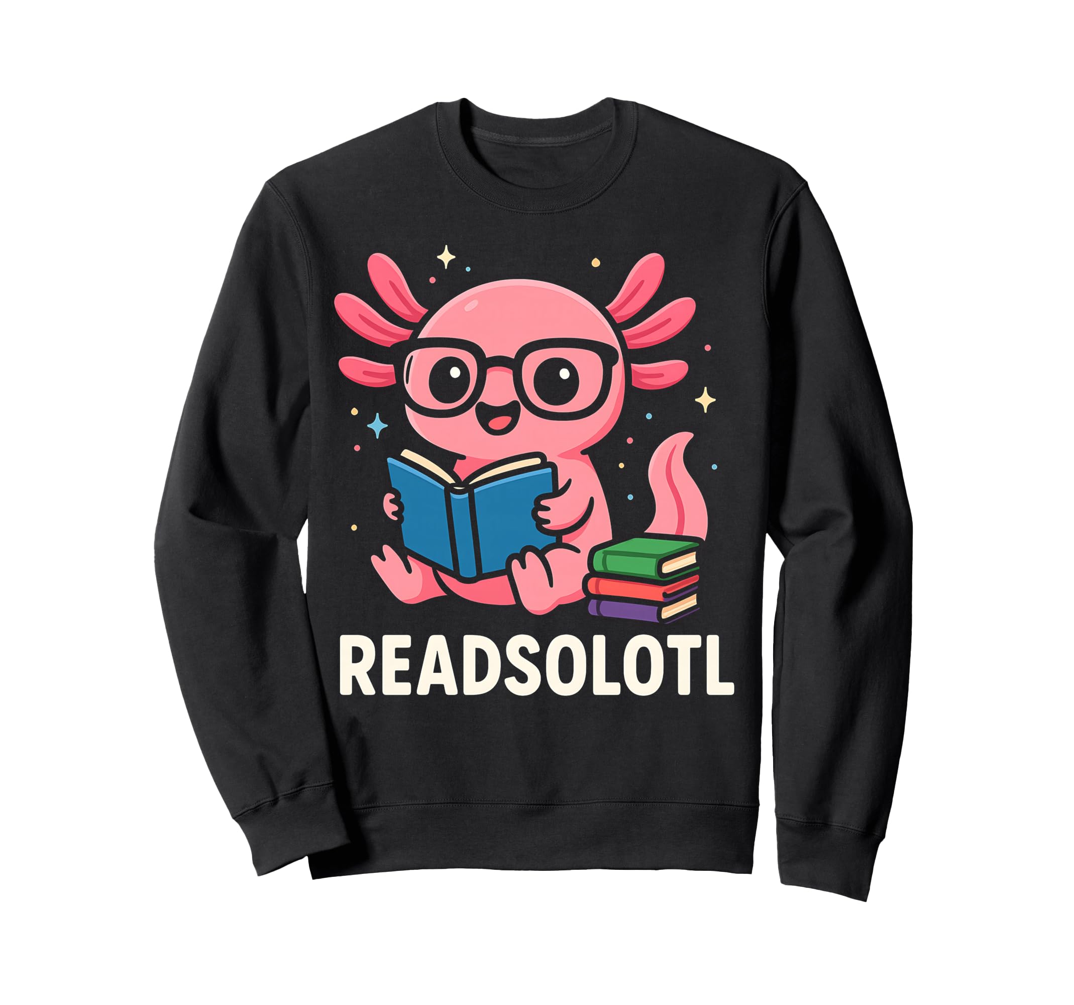 Readsolotl Quirky Axolotl Bibliophile Sweatshirt - Streetwear Style Unisex - T-Shirt, Sweatshirt, Hoodie