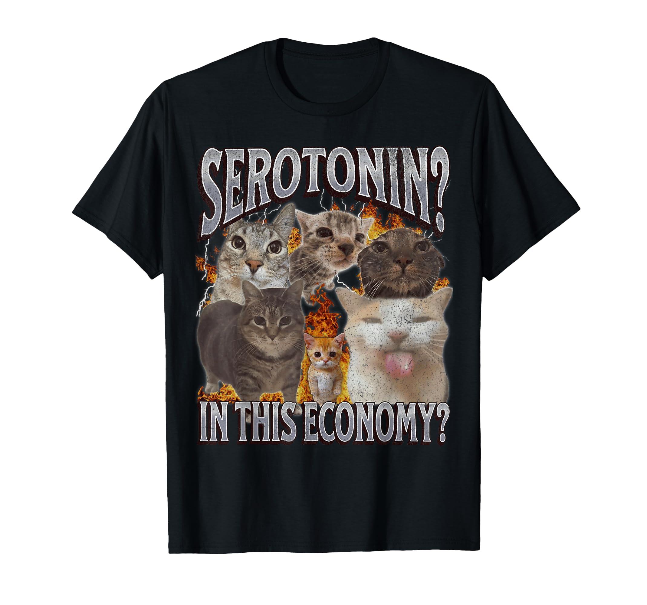 Serotonin This Economy Funny Cat T-Shirt - Casual Everyday Wear Men Women - T-Shirt, Sweatshirt, Hoodie