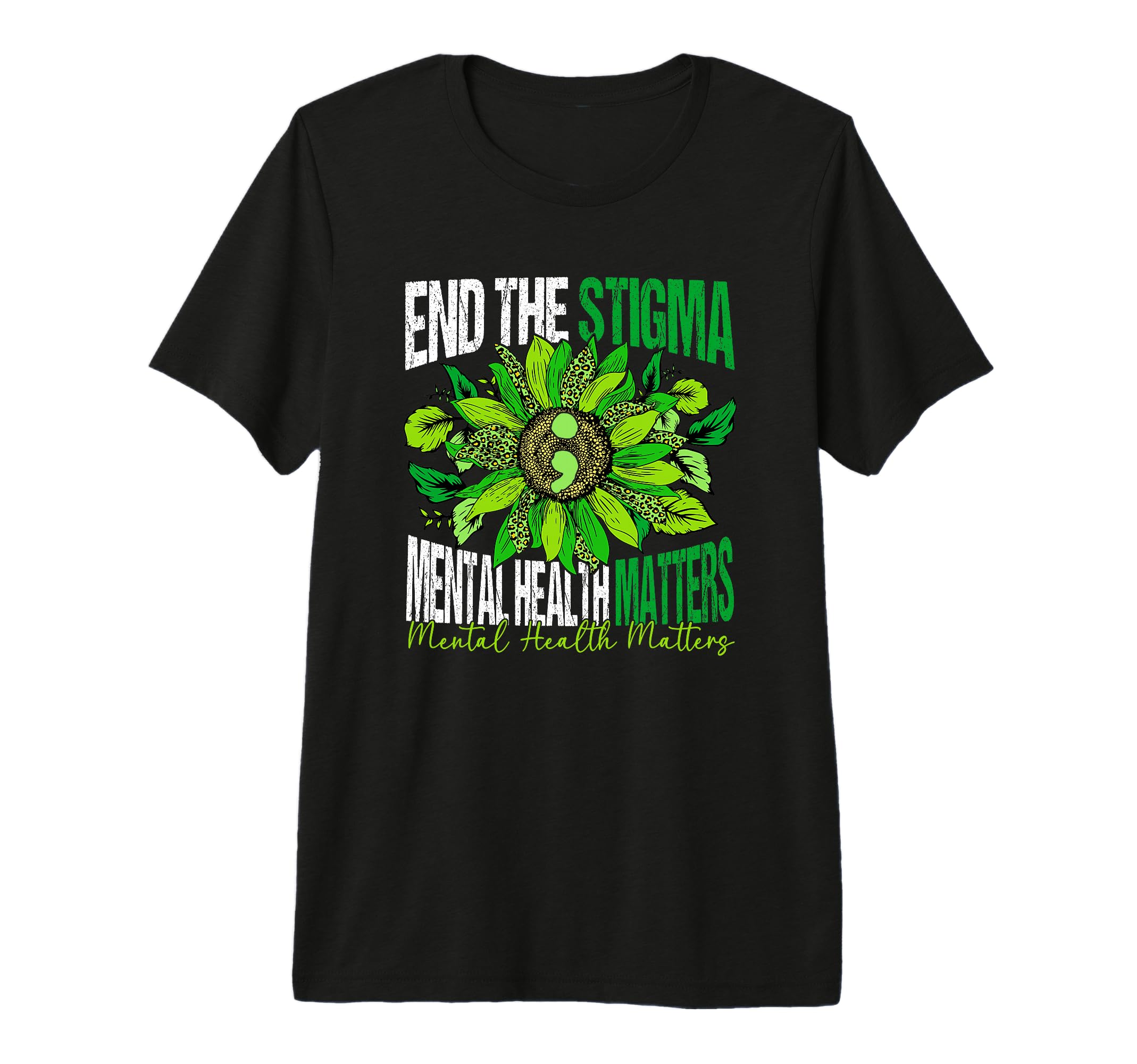 Mental Health Matters End Stigma Brain T-Shirt - Trendy Graphic Unisex - T-Shirt, Sweatshirt, Hoodie
