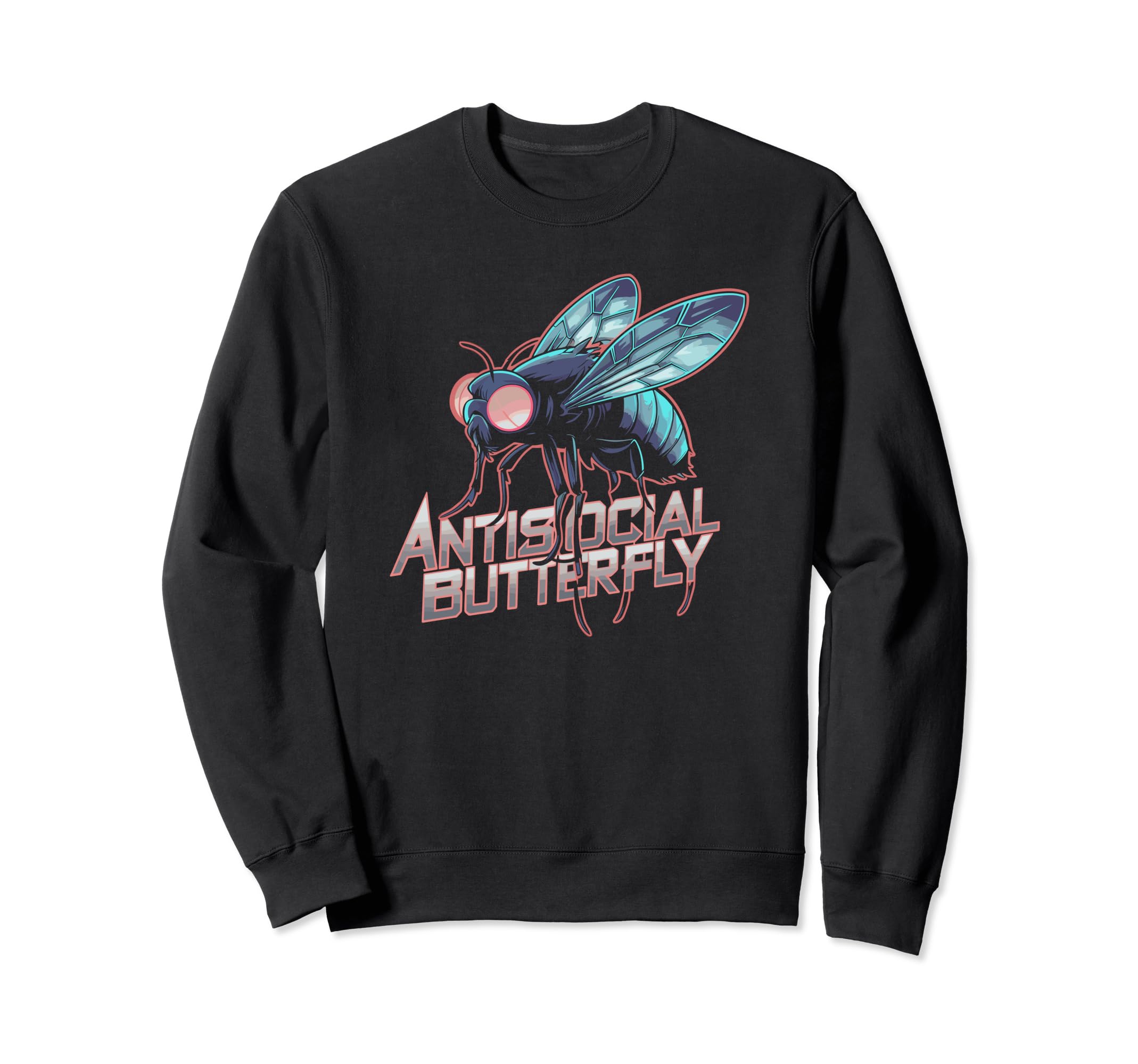 Antisocial Butterfly Housefly Sweatshirt - Minimalist Print for Adults - T-Shirt, Sweatshirt, Hoodie