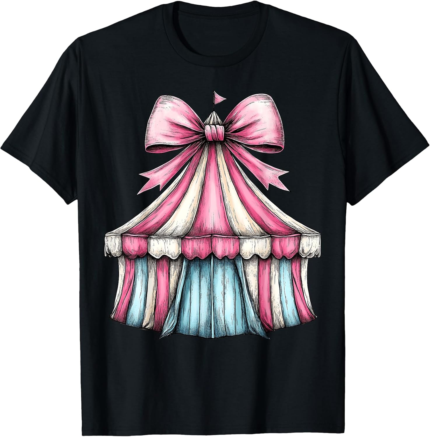 Coquette Bow Circus Carnival Pink Ribbon Mom Mothers Day T-Shirt Unisex T-shirt, Sweatshirt, Hoodie, Long Sleeve Tee - T-Shirt, Sweatshirt, Hoodie
