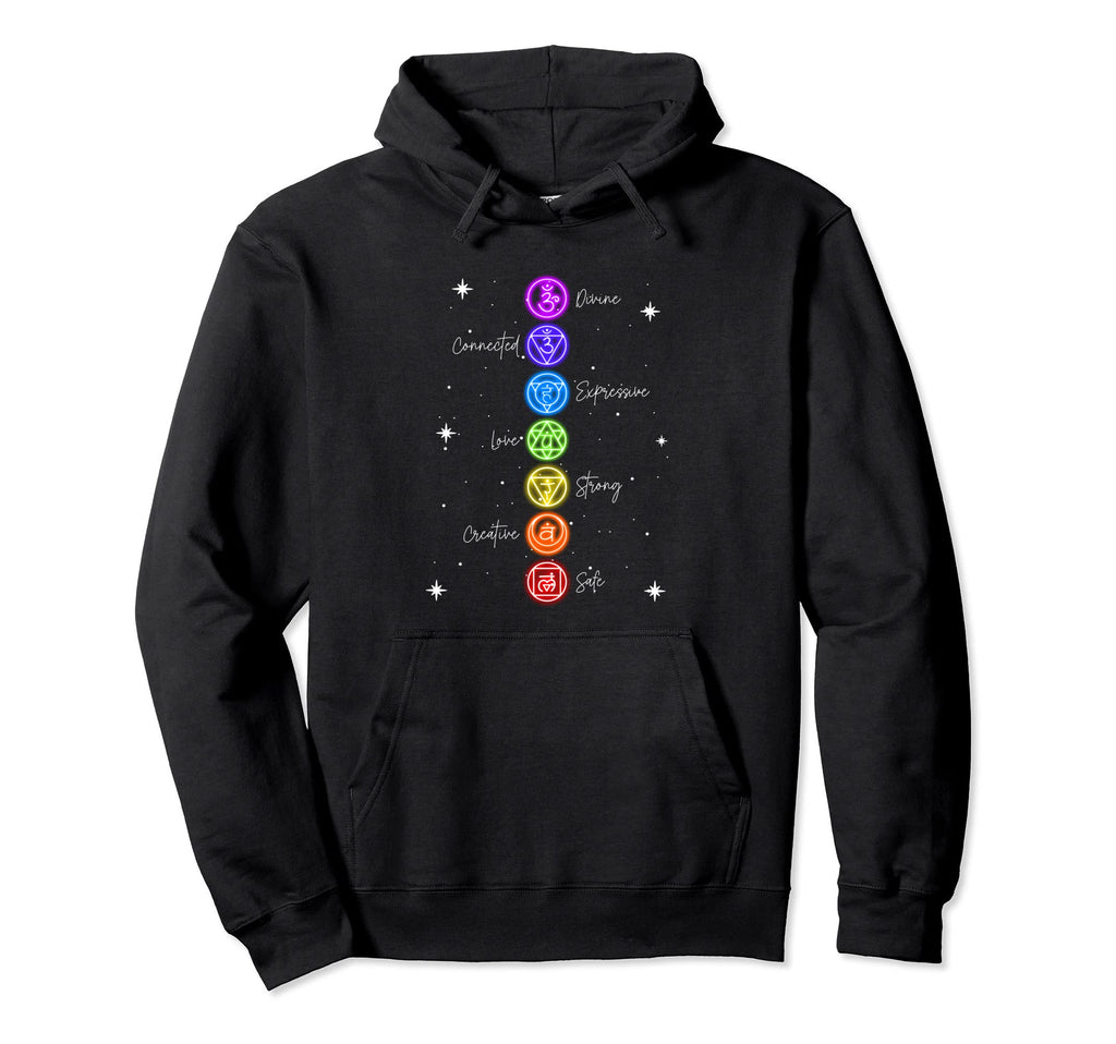 Chakra Chakras Aligned Lotus Mandala Hoodie - Casual Everyday Wear Unisex - T-Shirt, Sweatshirt, Hoodie
