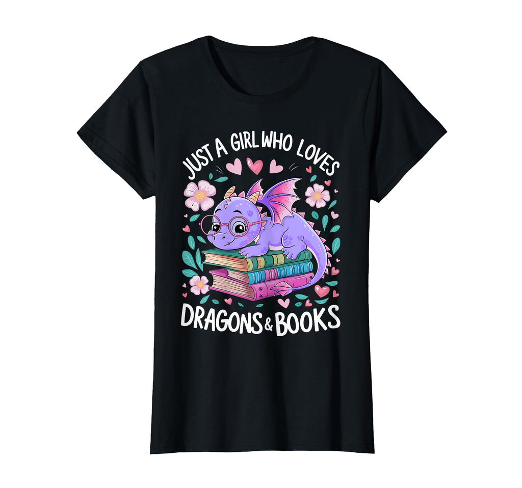 Just Who Loves Dragons And Books Dragon T-Shirt - Graphic Print for Adults - T-Shirt, Sweatshirt, Hoodie