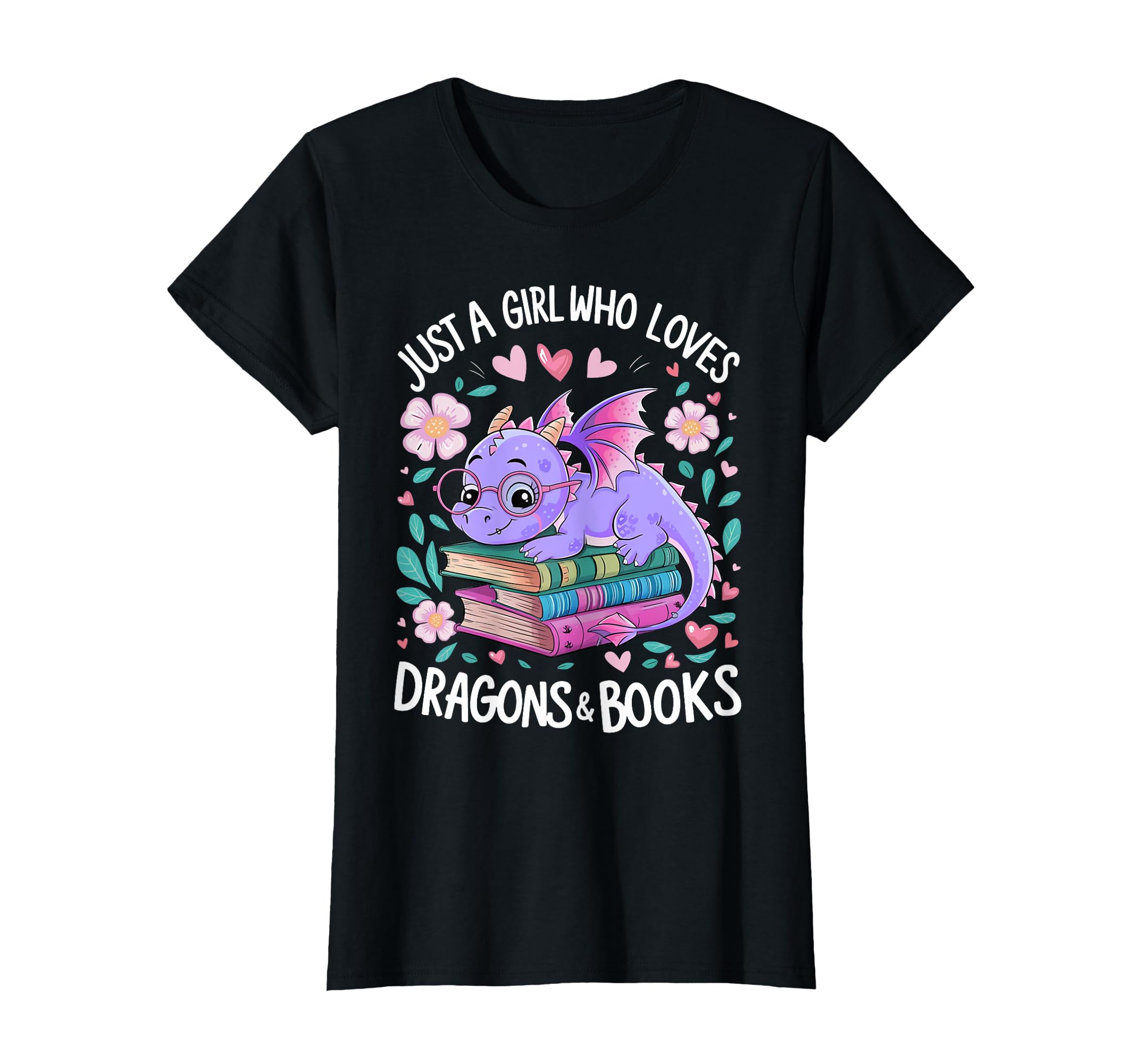 Just Who Loves Dragons And Books Dragon T-Shirt - Graphic Print for Adults - T-Shirt, Sweatshirt, Hoodie