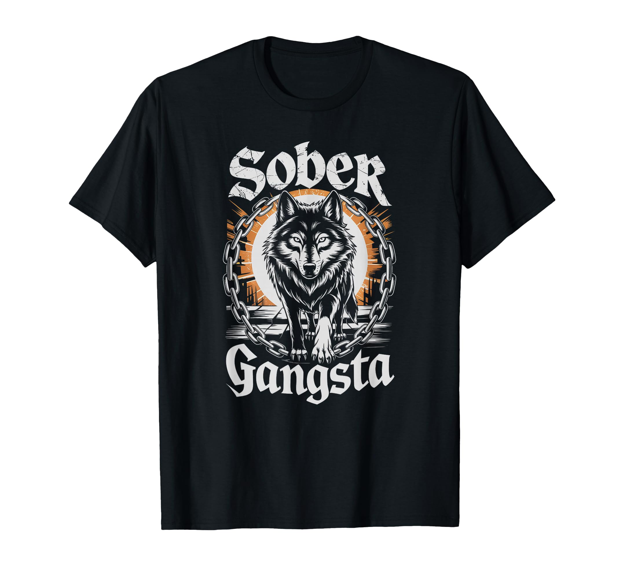 Sober Gangsta Wolf Aa Achiever Na Goal T-Shirt - Minimalist Print Unisex - T-Shirt, Sweatshirt, Hoodie