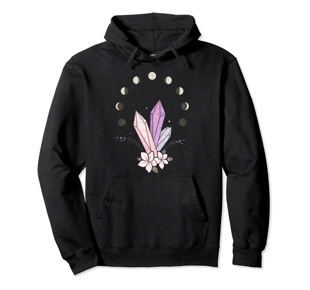 Healing Crystals Good Energy Moon Hoodie - Custom Art Print Men Women - T-Shirt, Sweatshirt, Hoodie