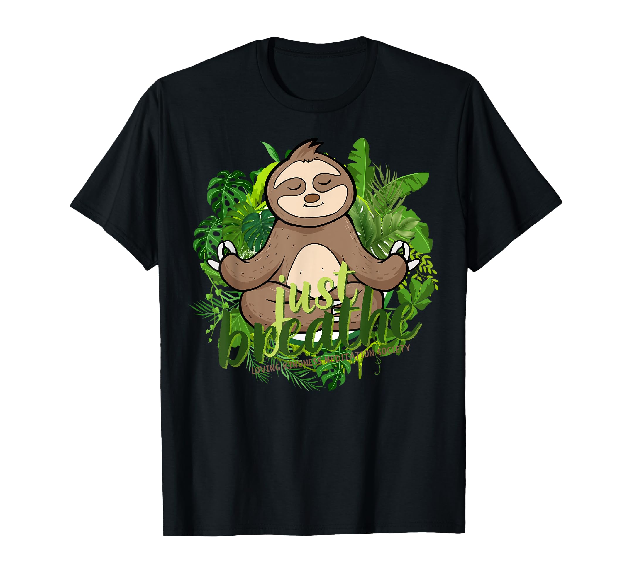 Happy Sloth Breath Mindfulness T-Shirt - Minimalist Print for Adults - T-Shirt, Sweatshirt, Hoodie