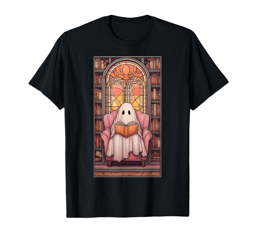 Ghost Reading Evening Reader Book Lover T-Shirt - Graphic Print Unisex - T-Shirt, Sweatshirt, Hoodie