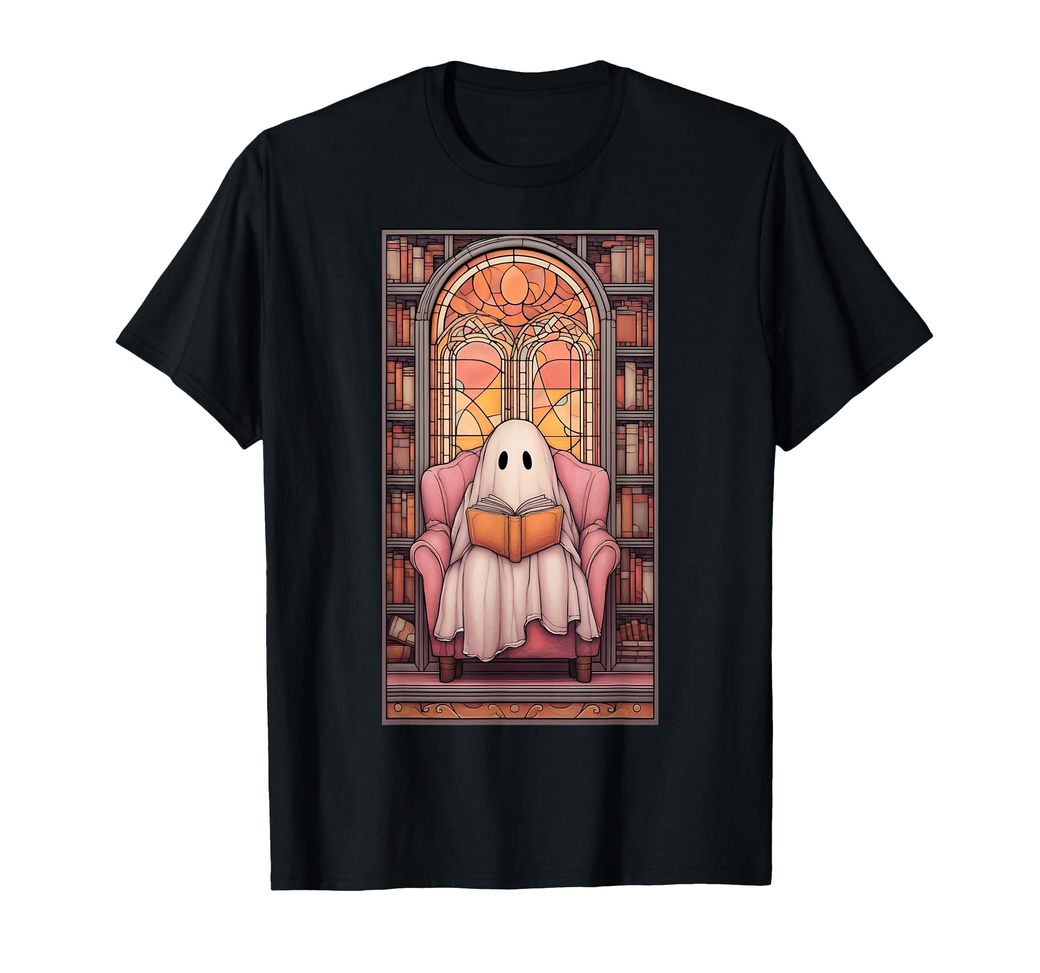 Ghost Reading Evening Reader Book Lover T-Shirt - Graphic Print Unisex - T-Shirt, Sweatshirt, Hoodie