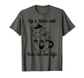 Funny Life Is Better Books Cats And T-Shirt - Minimalist Print Unisex - T-Shirt, Sweatshirt, Hoodie