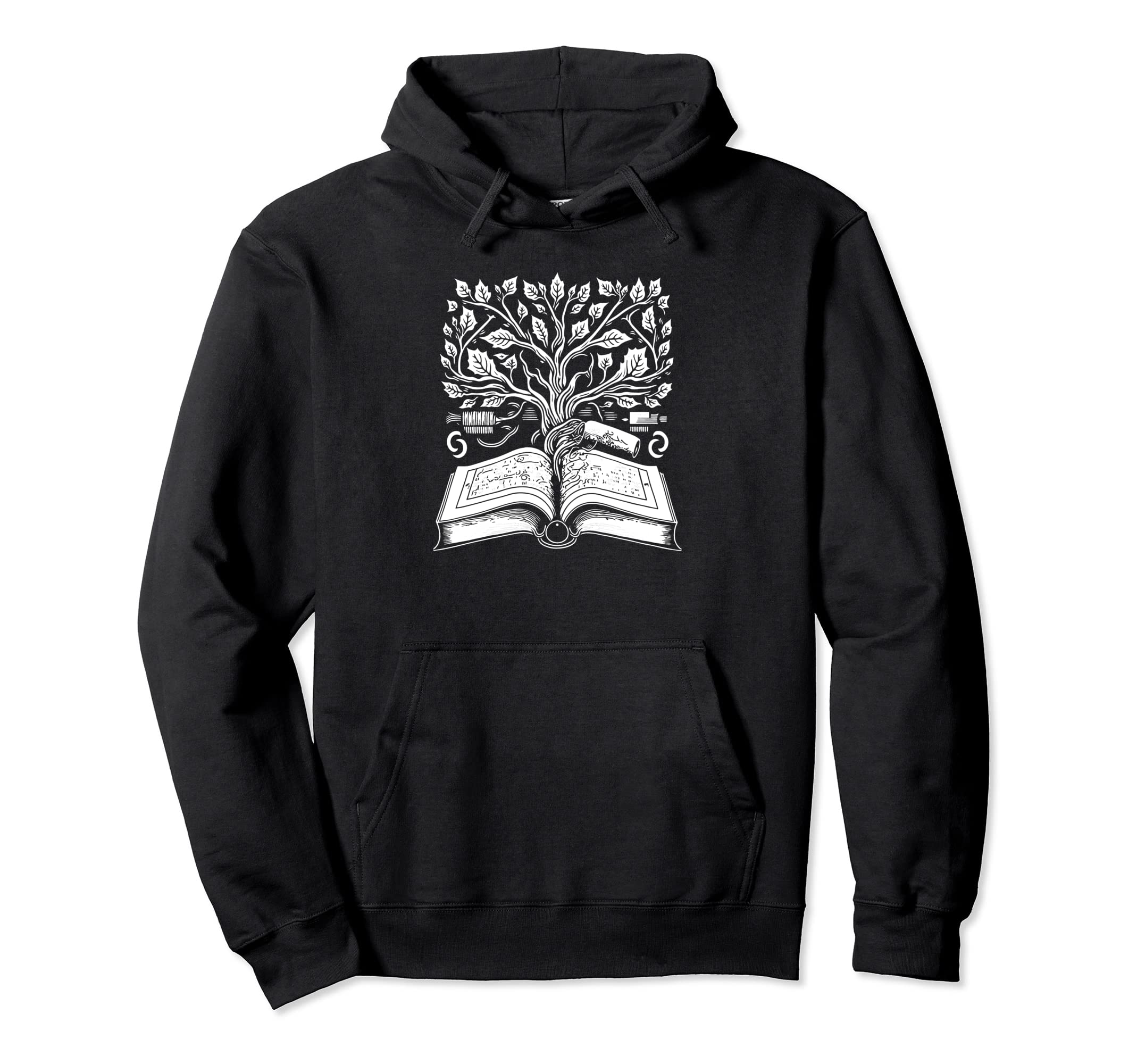 Tree Knowledge Book Lover Reader Hoodie - Minimalist Print Men Women - T-Shirt, Sweatshirt, Hoodie