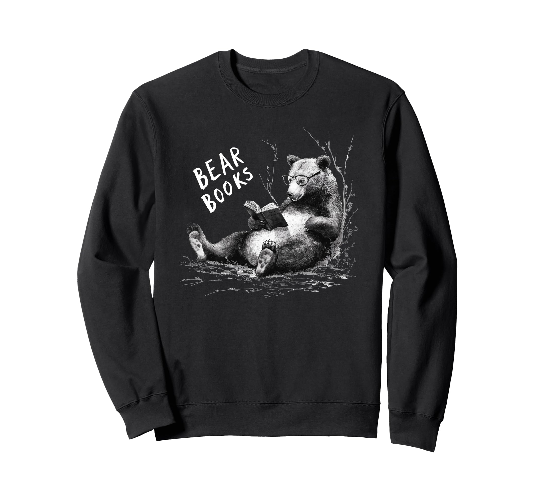 Book Lover Bear Cozy Reading Bear Sweatshirt - Custom Art Print Unisex - T-Shirt, Sweatshirt, Hoodie