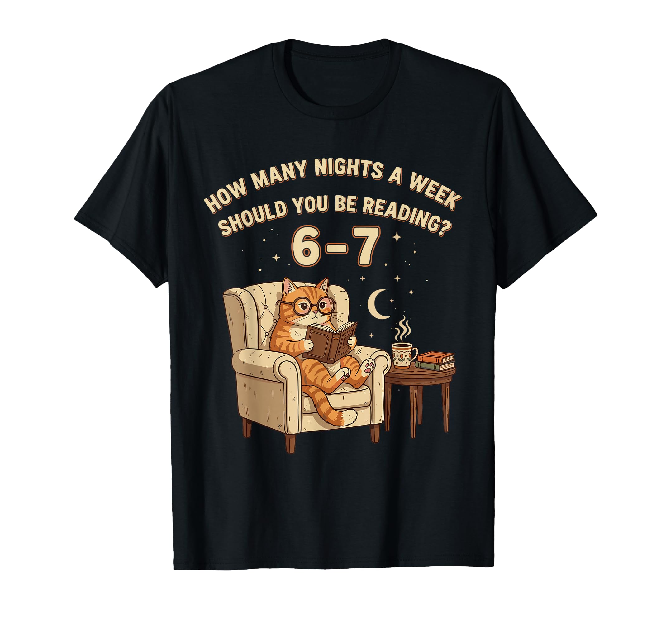 Funny Cat Reading 6 7 Meme English T-Shirt - Novelty Apparel Men Women - T-Shirt, Sweatshirt, Hoodie