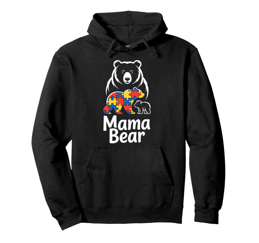 Autism Mom Autistic Child Family Mama Bear Hoodie - Graphic Print Unisex - T-Shirt, Sweatshirt, Hoodie