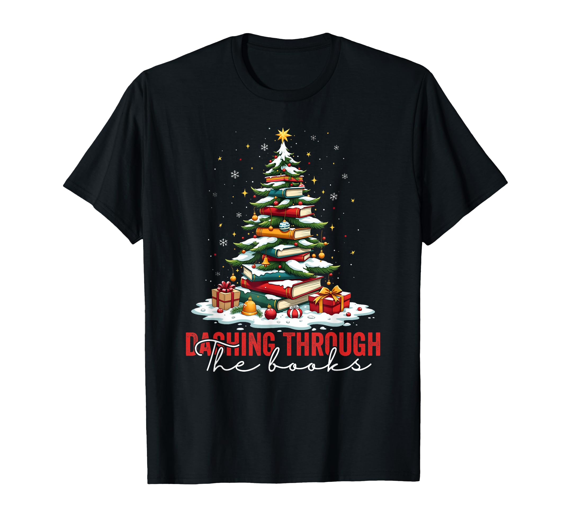 Dashing Through Books Holiday Book T-Shirt - Streetwear Style Unisex - T-Shirt, Sweatshirt, Hoodie