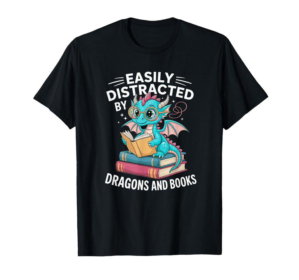 Dragon Reading Fantasy Book Lover T-Shirt - Streetwear Style for Adults - T-Shirt, Sweatshirt, Hoodie