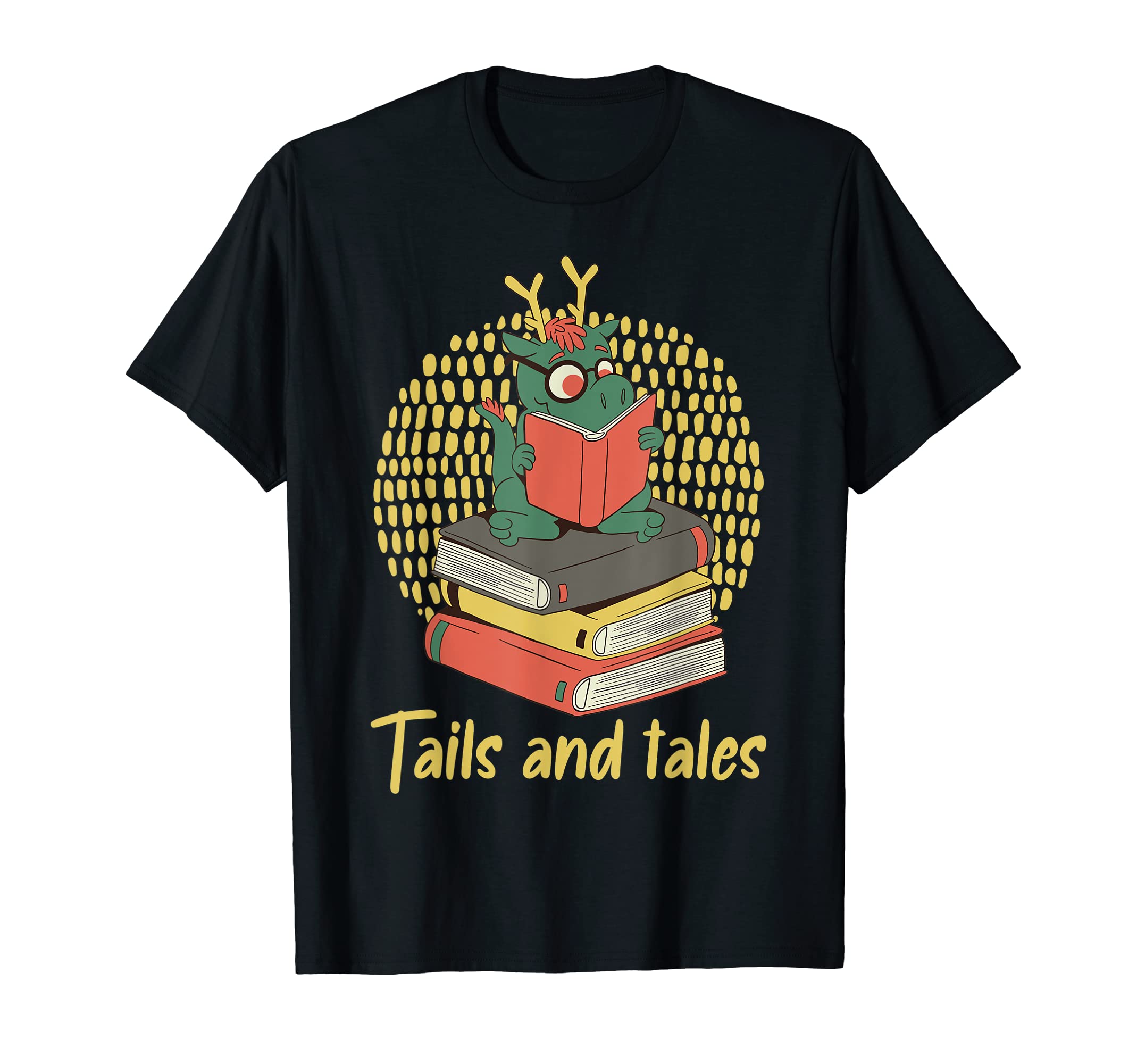 Tails And Tales Dragons Reading T-Shirt - Casual Everyday Wear Unisex - T-Shirt, Sweatshirt, Hoodie