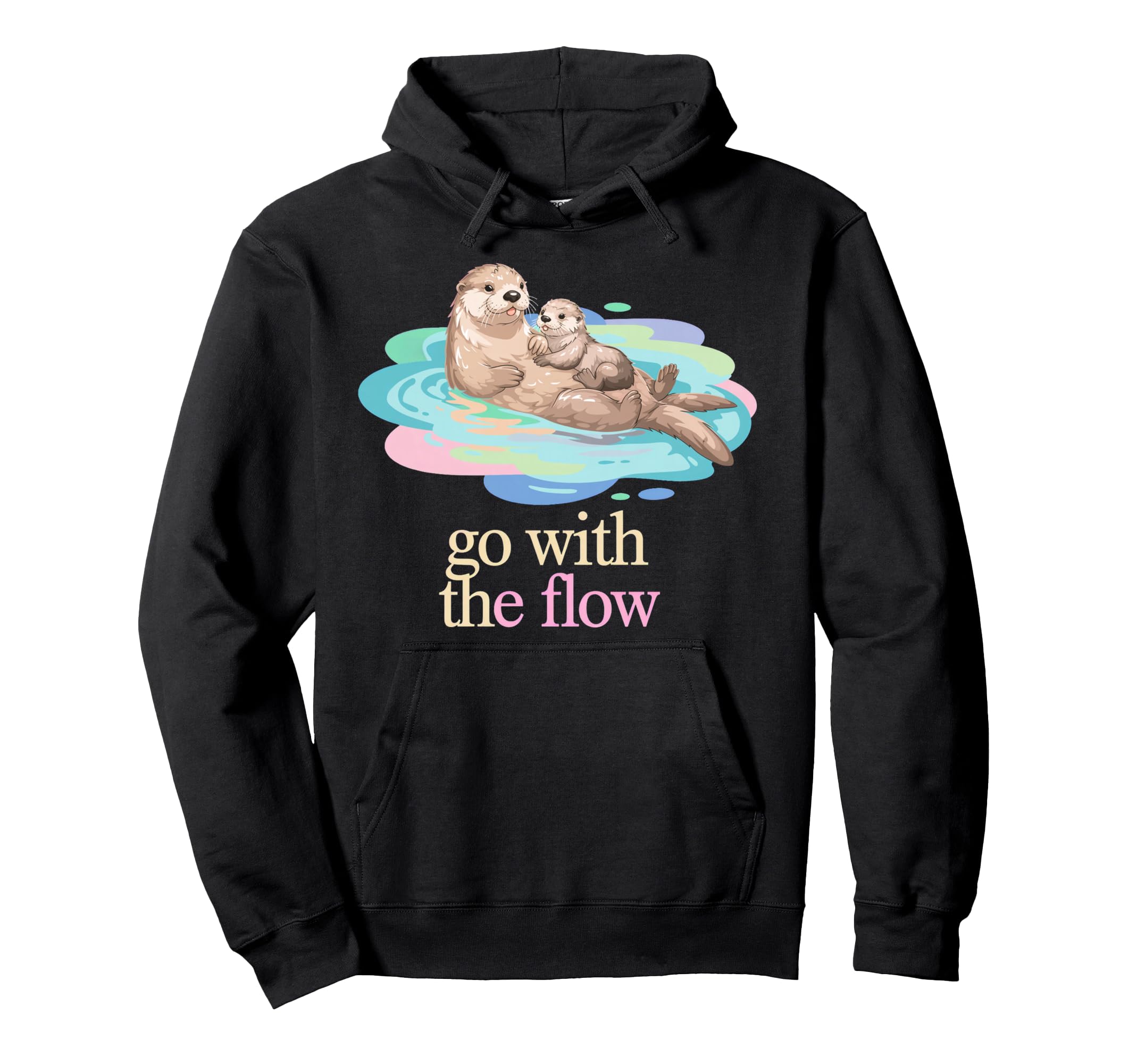 Flow Otter Parent Child Relax Hoodie - Trendy Graphic Men Women - T-Shirt, Sweatshirt, Hoodie