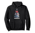 I Love Nerds Book Heart Illustration Hoodie - Fun Novelty Design Unisex - T-Shirt, Sweatshirt, Hoodie