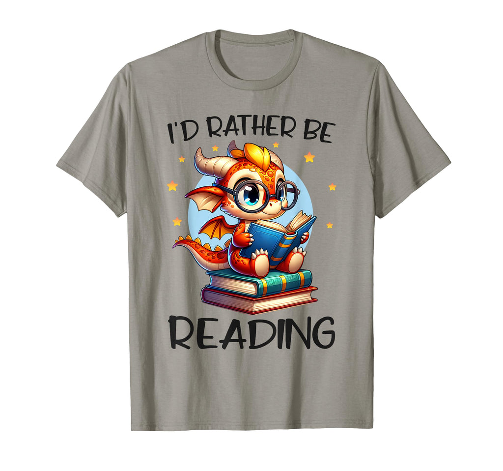 Id Rather Be Reading Book Dragon T-Shirt - Minimalist Print Men Women - T-Shirt, Sweatshirt, Hoodie