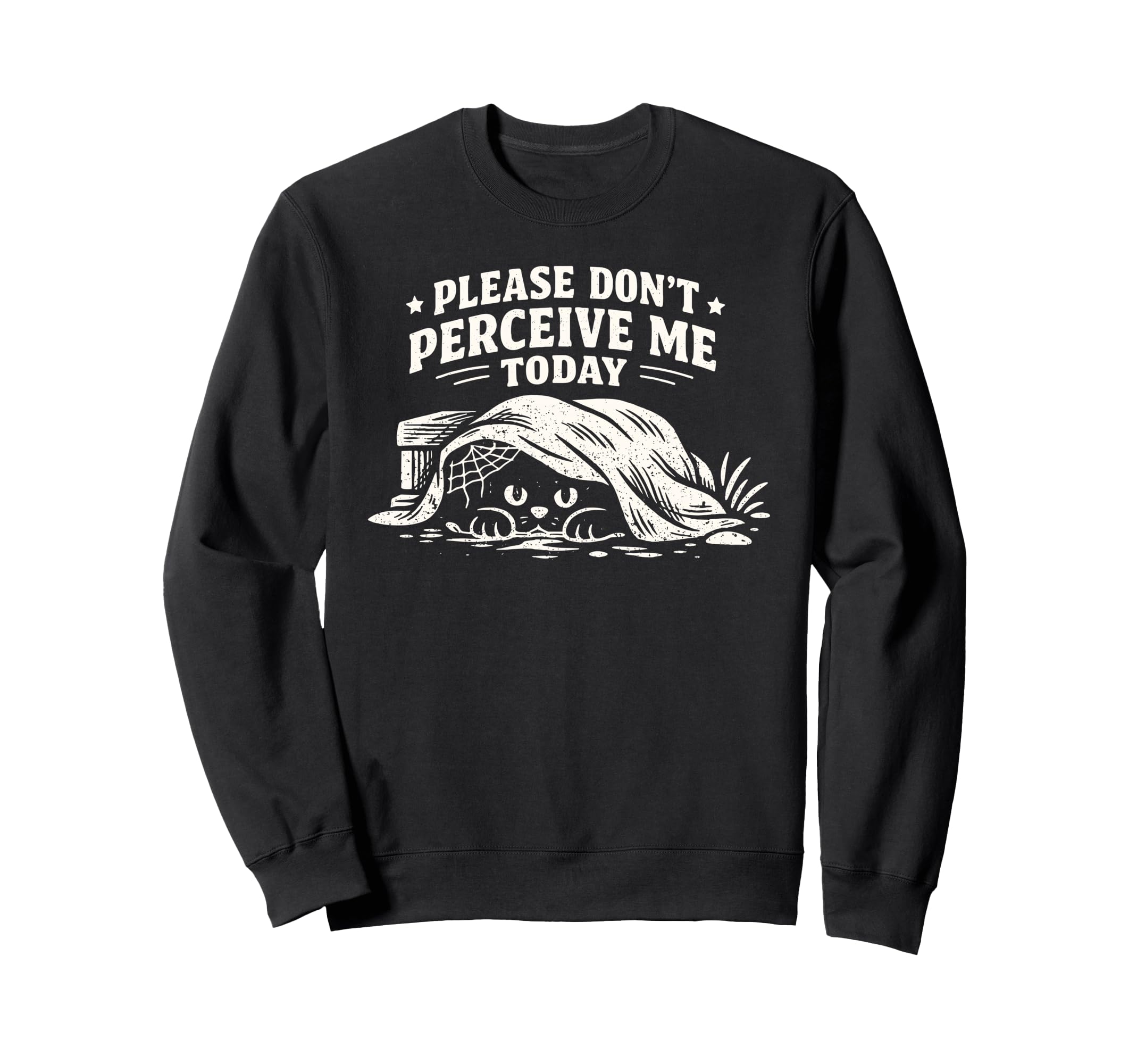 Please Dont Perceive Me Today Cat Sweatshirt - Fun Novelty Design Men Women - T-Shirt, Sweatshirt, Hoodie