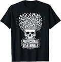 Professional Overthinker Funny Skull Sarcastic Humor Brain T-Shirt Unisex T-shirt, Sweatshirt, Hoodie, Long Sleeve Tee - T-Shirt, Sweatshirt, Hoodie