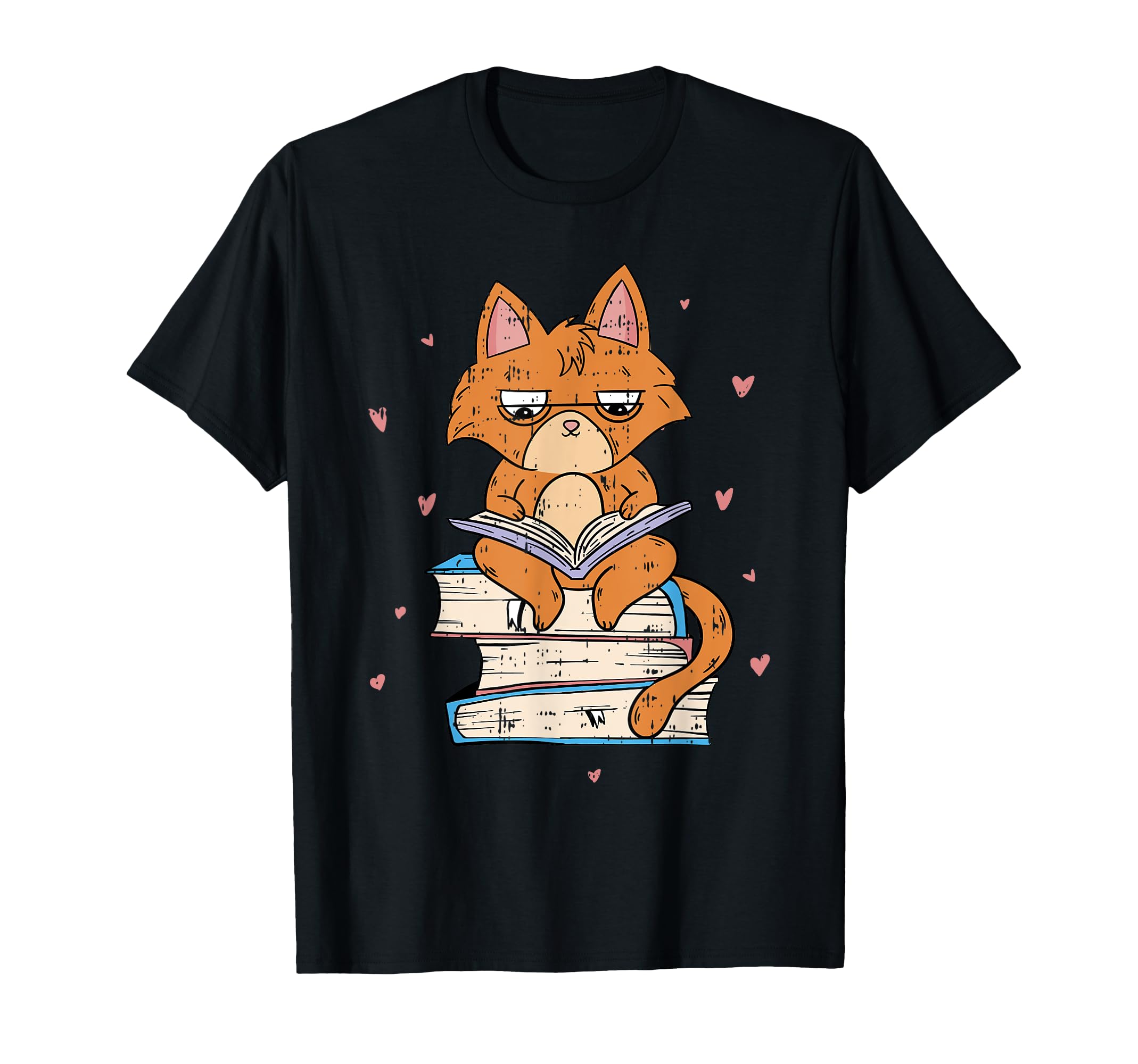 Cat Reading Book Lover Bookworm T-Shirt - Streetwear Style for Adults - T-Shirt, Sweatshirt, Hoodie