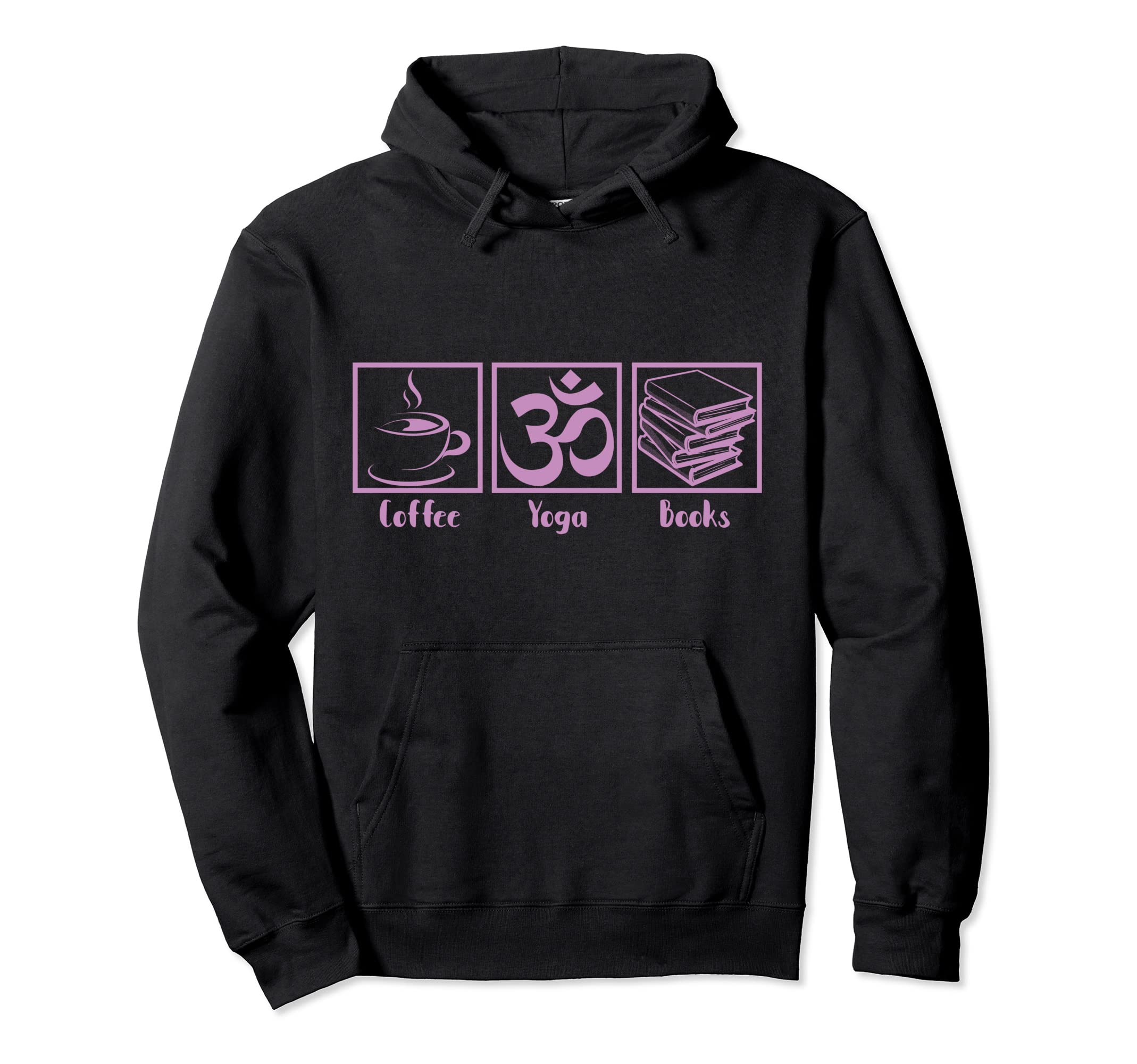 Coffee Yoga Books Funny Fashionable Hoodie - Custom Art Print Unisex - T-Shirt, Sweatshirt, Hoodie