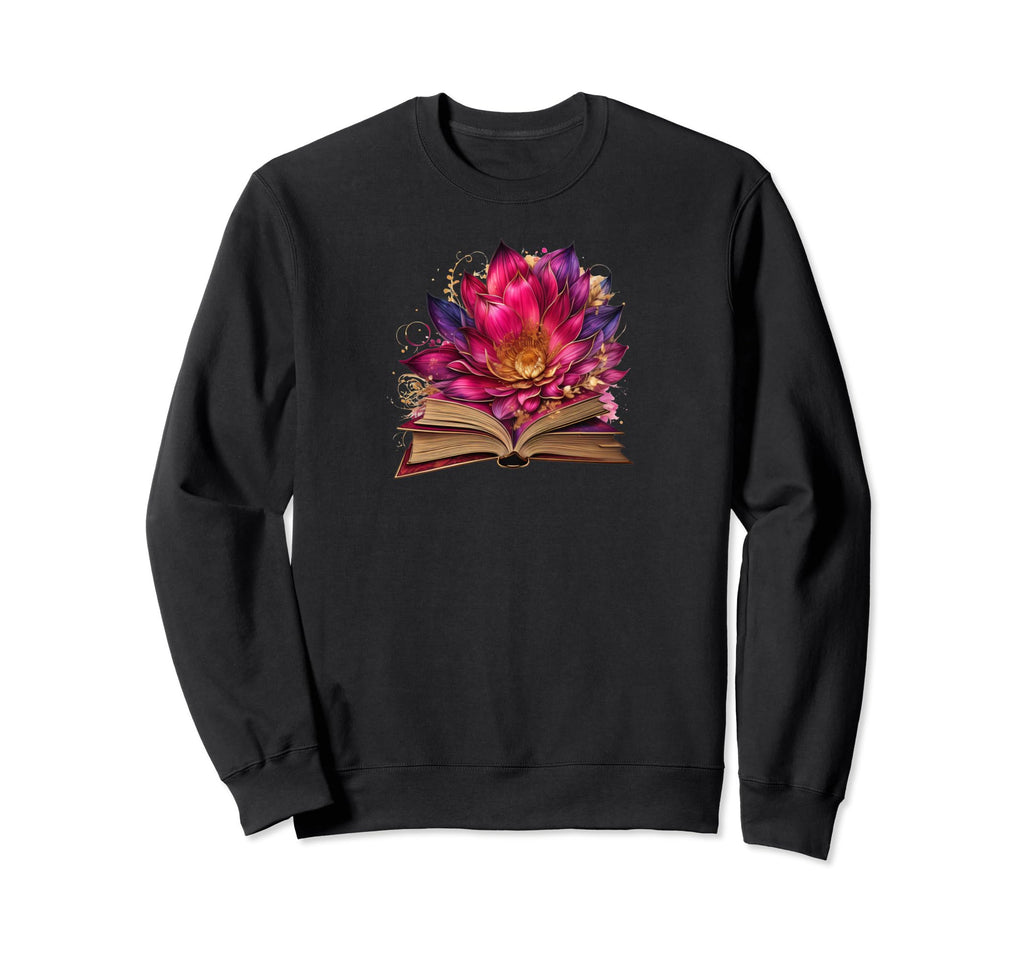 Floral Book Reading Book And Sweatshirt - Minimalist Print for Adults - T-Shirt, Sweatshirt, Hoodie