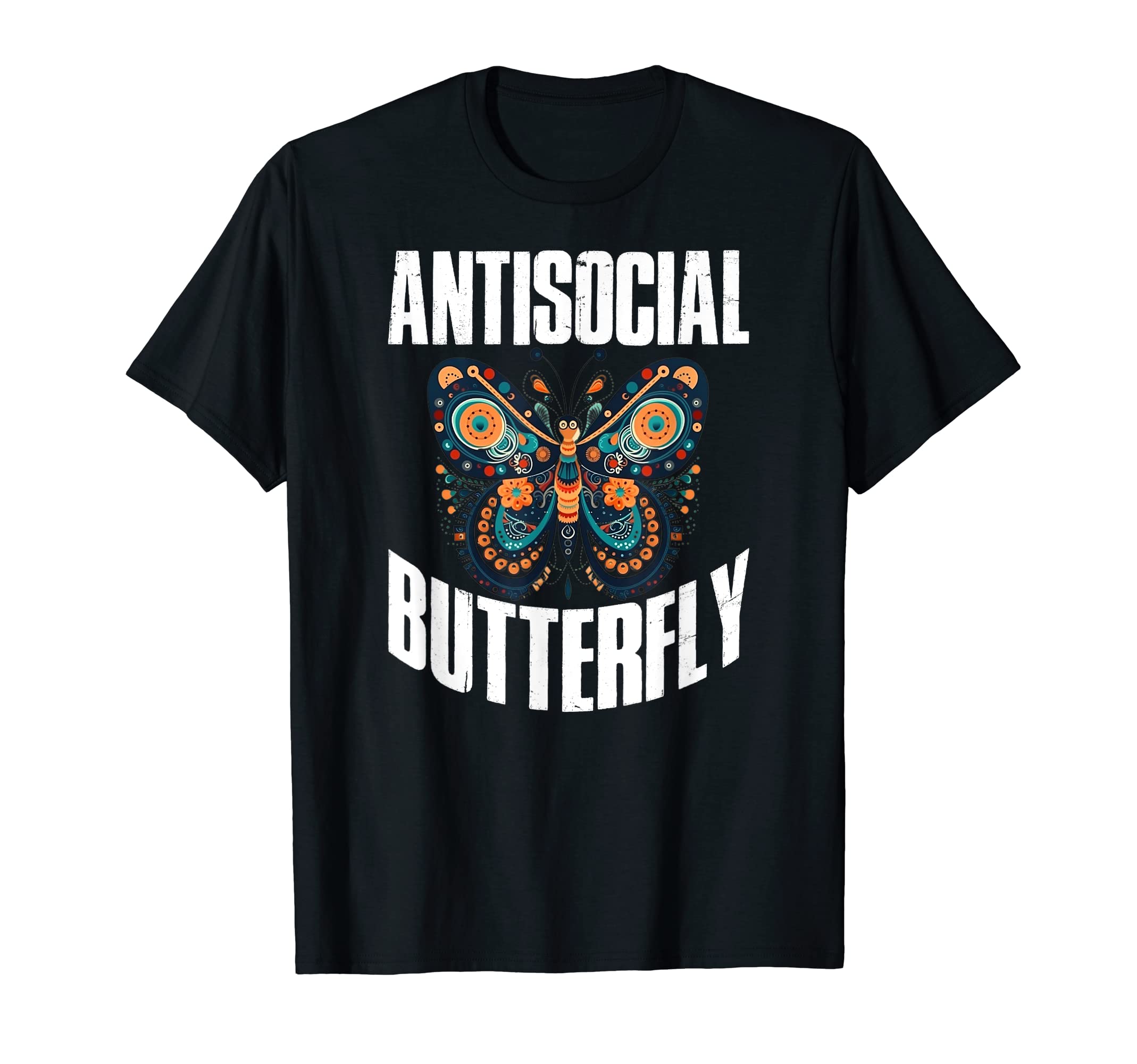 Antisocial Butterfly T-Shirt - Minimalist Print Men Women - T-Shirt, Sweatshirt, Hoodie