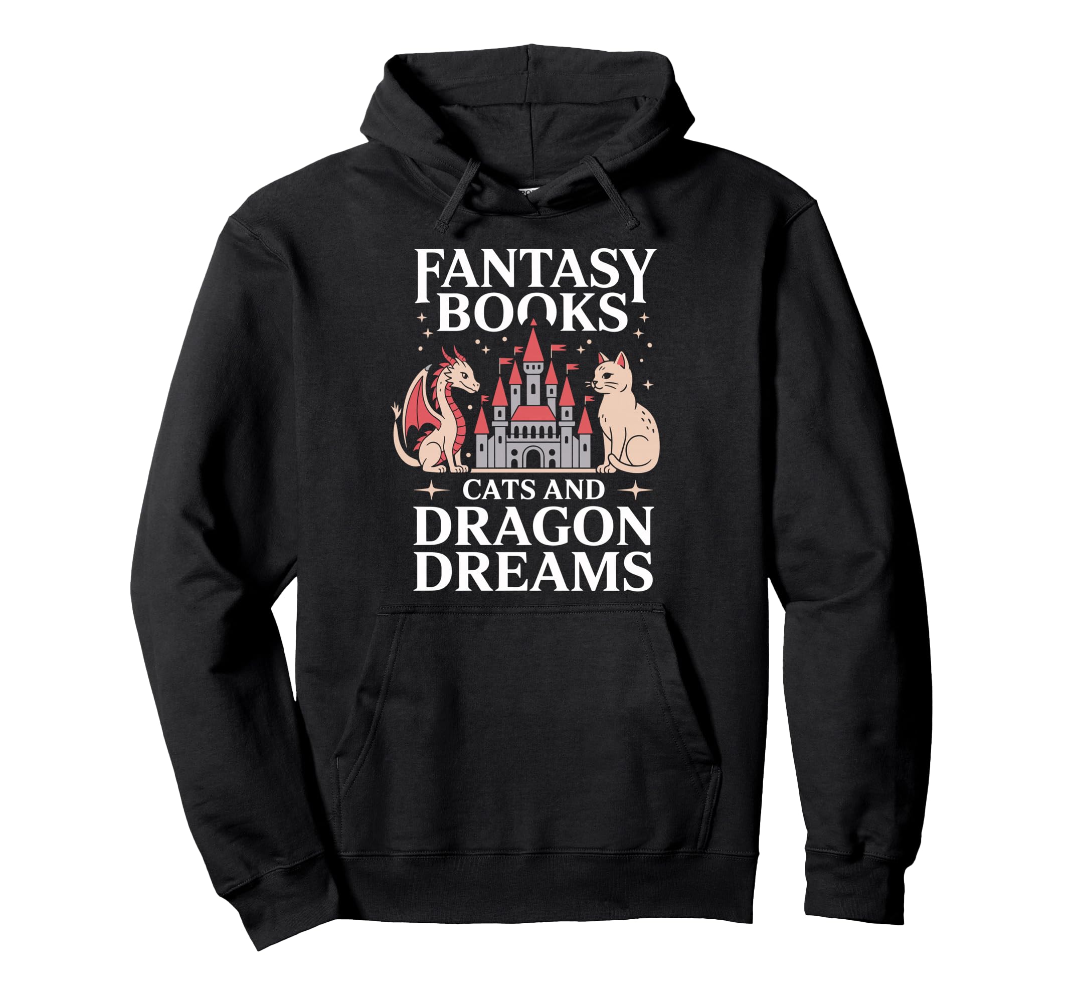 Fantasy Book Cats And Dragon Dreams Hoodie - Graphic Print Men Women - T-Shirt, Sweatshirt, Hoodie
