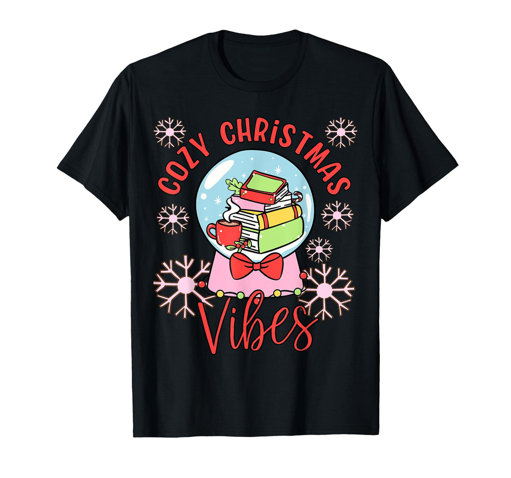 Cozy Vibes Snow Globe And Books T-Shirt - Novelty Apparel for Adults - T-Shirt, Sweatshirt, Hoodie