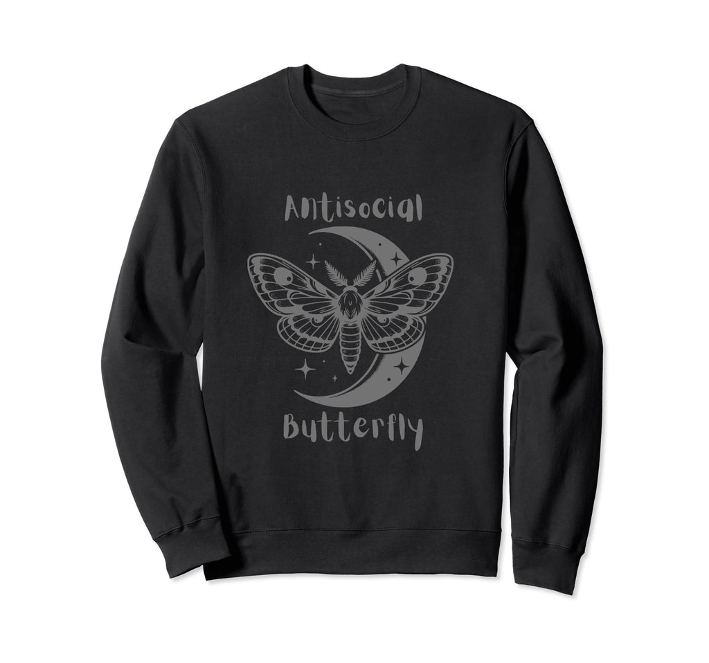 Antisocial Butterfly Sweatshirt - Fun Novelty Design for Adults - T-Shirt, Sweatshirt, Hoodie