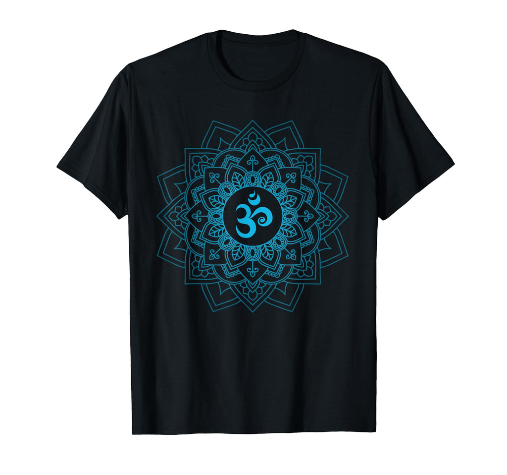 Blue Om Meditation Mandala T-Shirt - Casual Everyday Wear Men Women - T-Shirt, Sweatshirt, Hoodie