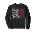 Stacking Books Sipping Brews My Cat Sweatshirt - Graphic Print for Adults - T-Shirt, Sweatshirt, Hoodie