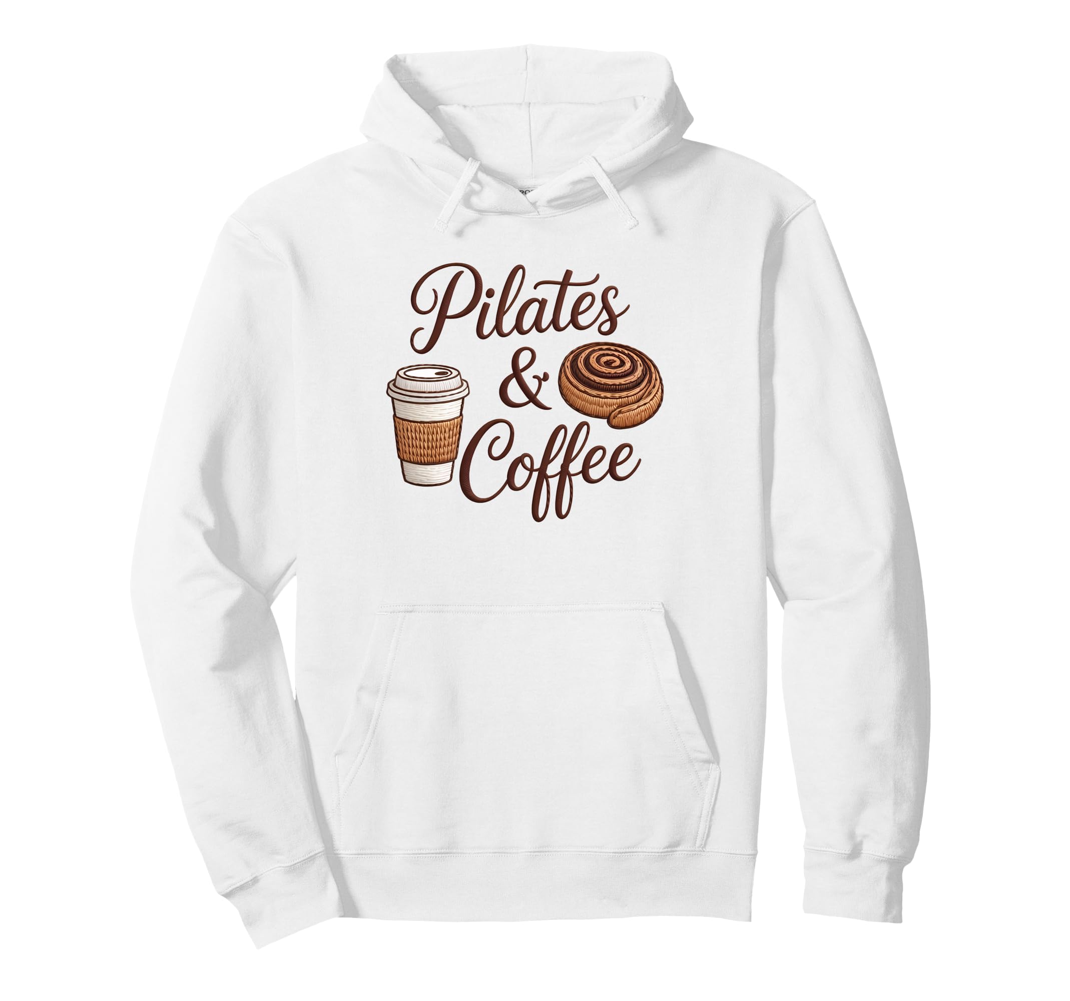 Pilates And Coffee Cinnamon Bun Fitness Hoodie - Graphic Print Unisex - T-Shirt, Sweatshirt, Hoodie