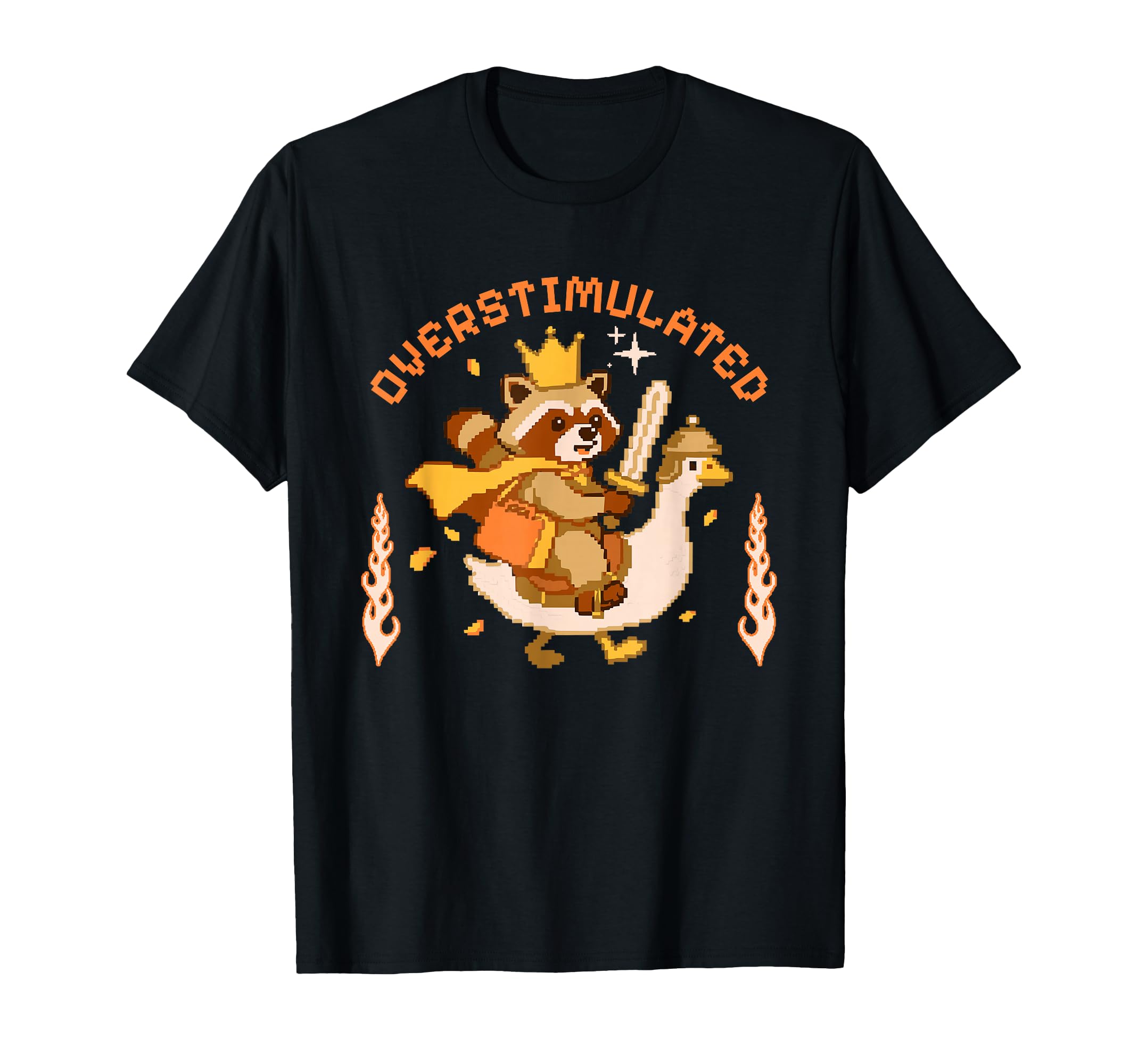Overstimulated Funny Relatable Pixel Art T-Shirt - Graphic Print Men Women - T-Shirt, Sweatshirt, Hoodie