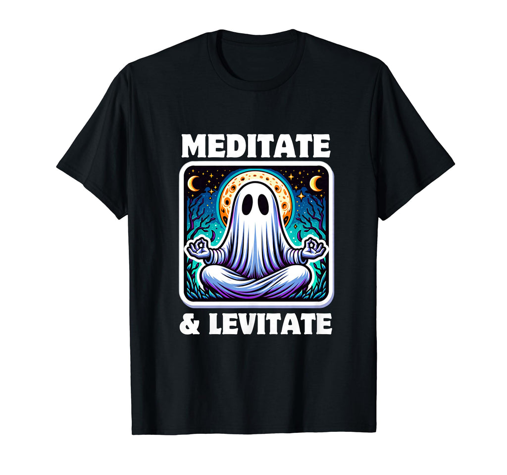 Ghost Meditation Spiritual Halloween T-Shirt - Custom Art Print Men Women - T-Shirt, Sweatshirt, Hoodie