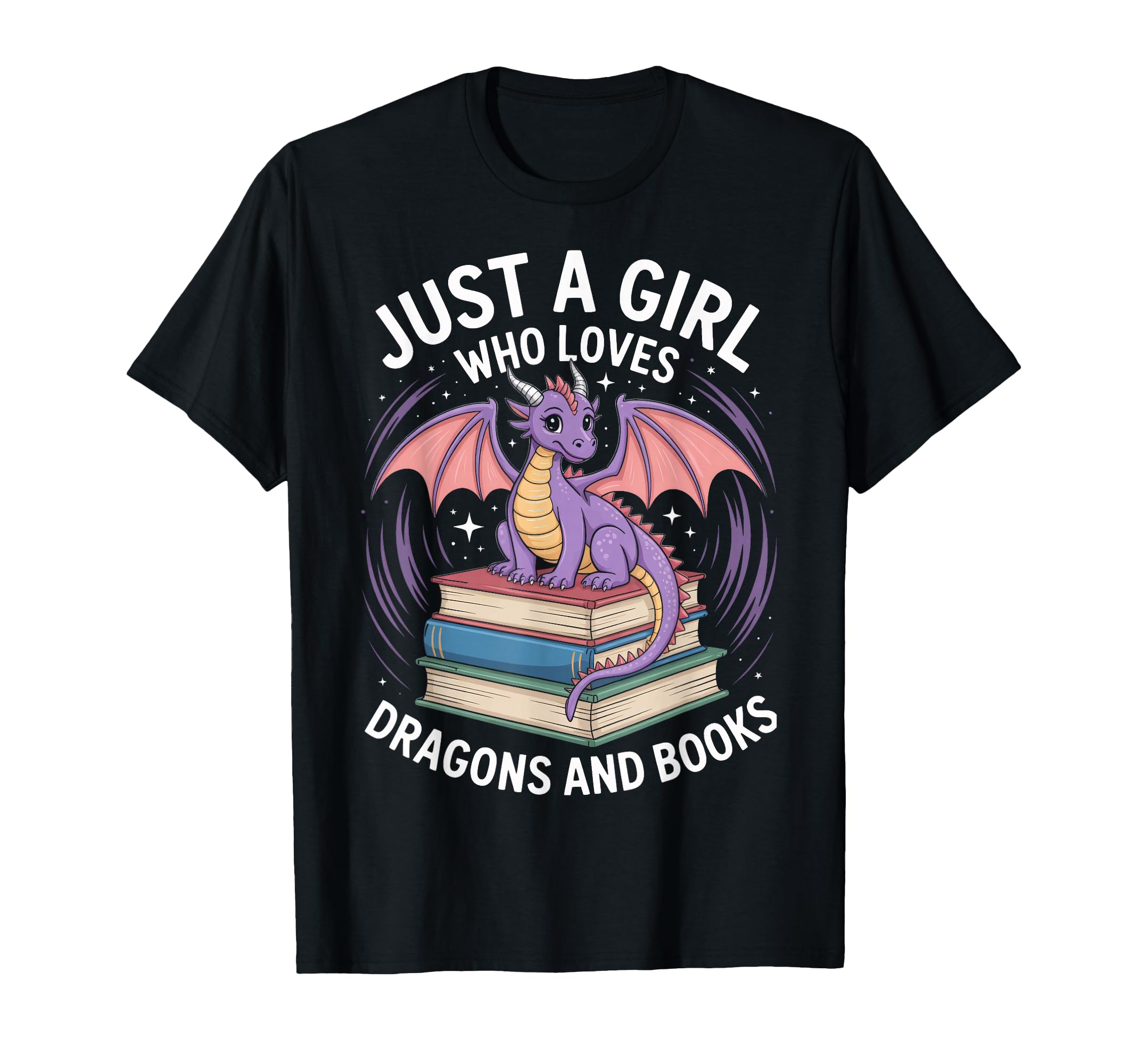 Just Who Loves Dragons And Books Reading T-Shirt - Minimalist Print Unisex - T-Shirt, Sweatshirt, Hoodie