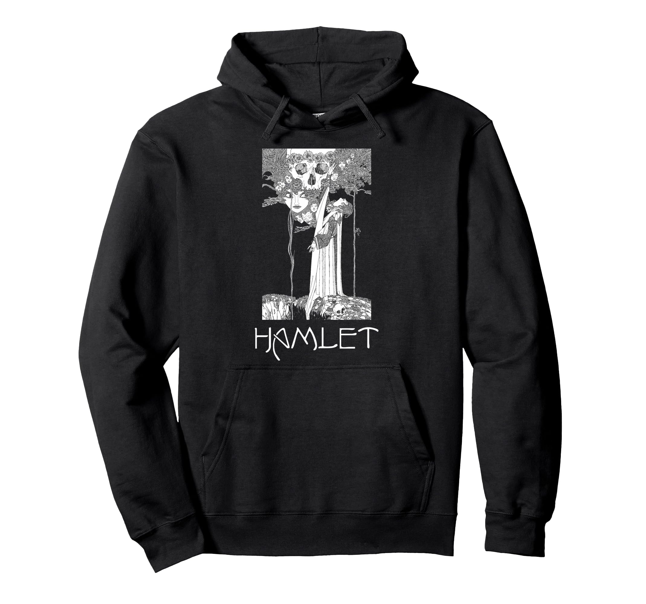 Shakespeare Hamlet Ophelia Skull Hoodie - Aesthetic Graphic for Adults - T-Shirt, Sweatshirt, Hoodie