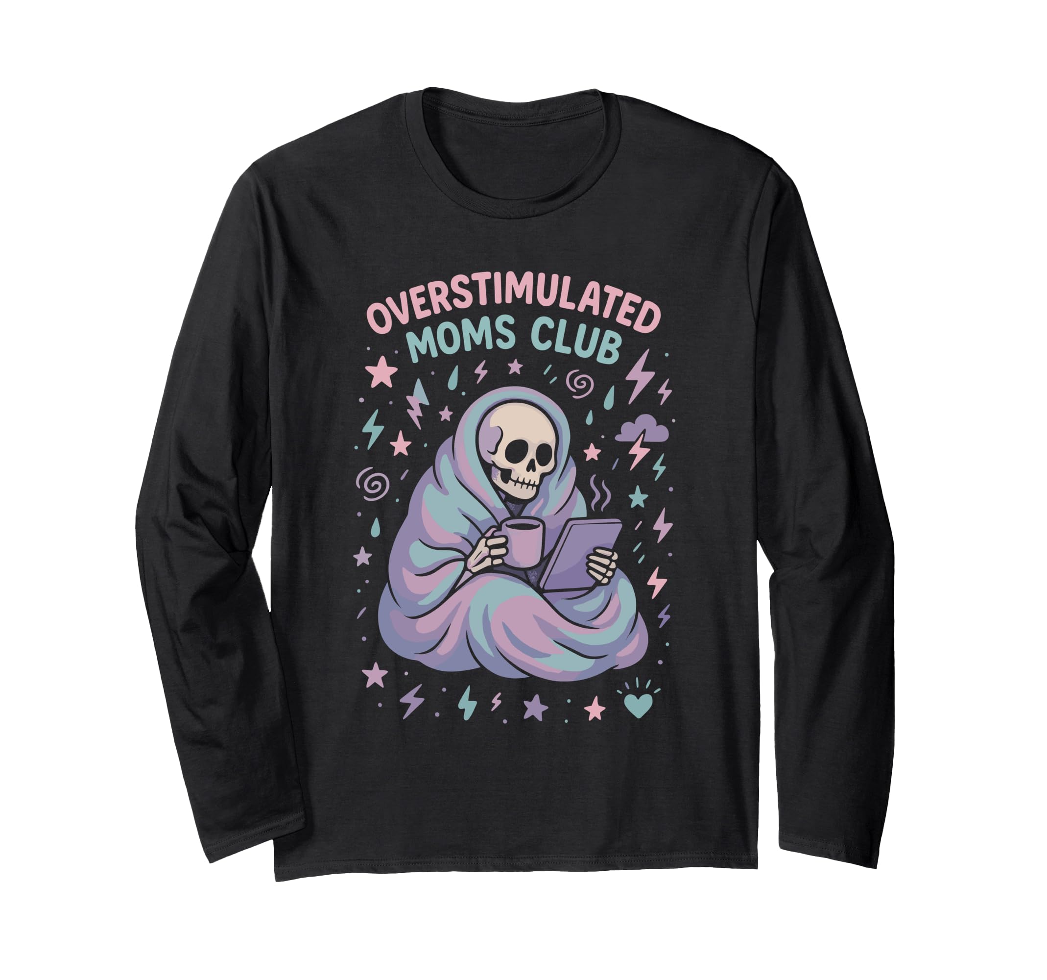 Groovy Overstimulated Moms Club Sweatshirt - Minimalist Print for Adults - T-Shirt, Sweatshirt, Hoodie